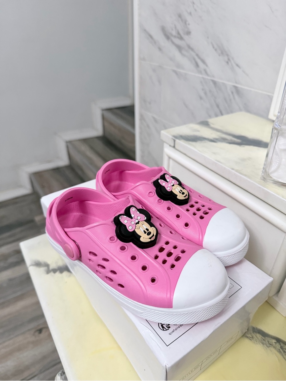 Pink Minnie Mouse Kids Clog Shoes